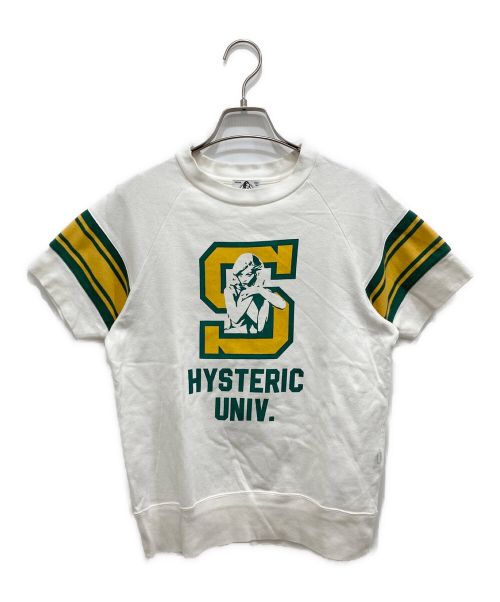 Hysteric Glamour（ヒステリックグラマー）Hysteric Glamour (ヒステリックグラマー) カレッジラグランTシャツ ホワイト サイズ:Freeの古着・服飾アイテム