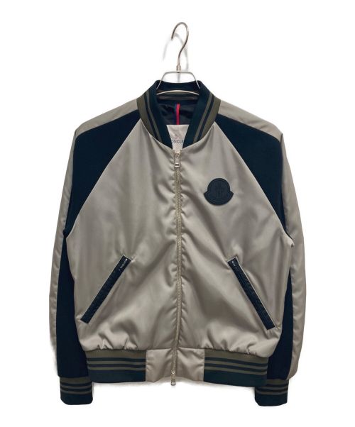 MONCLER（モンクレール）MONCLER (モンクレール) ロゴワッペンナイロンブルゾン ブラック×ベージュ サイズ:2の古着・服飾アイテム