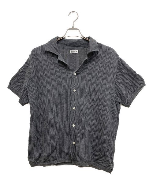 Coohem（コーヘン）Coohem (コーヘン) DRY COTTON STRIPE KNIT SHIRT グレー サイズ:Sの古着・服飾アイテム