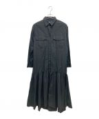 Plageプラージュ）の古着「Washed flare シャツワンピース」｜ブラック