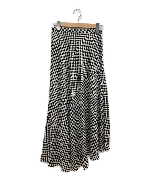 provoke（プロヴォーク）provoke (プロヴォーク) checker easy skirt ホワイト×ブラック サイズ:Freeの古着・服飾アイテム