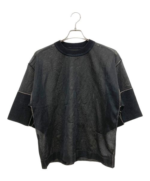 CLANE（クラネ）CLANE (クラネ) THROUGH LINE KNIT TOPS ブラック サイズ:1の古着・服飾アイテム