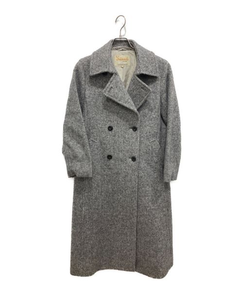 23区（ニジュウサンク）23区 (ニジュウサンク) Moessmer HERRING BONE TWEED ロングコート グレー サイズ:M (38)の古着・服飾アイテム