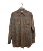 INTERIMインテリム）の古着「HYPER BIG CHECK LONG HORN WESTERN SHIRT」｜ブラウン