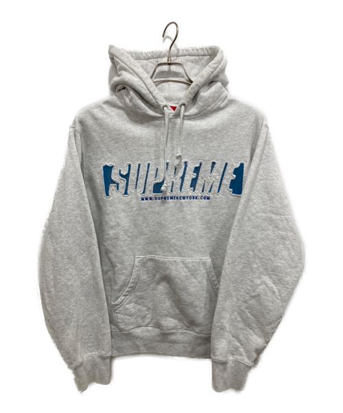 SUPREME（シュプリーム）Supreme (シュプリーム) reflective cutout hooded sweatshirt グレー サイズ:Sの古着・服飾アイテム