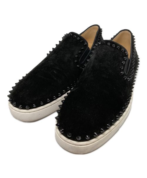 Christian Louboutin（クリスチャン・ルブタン）Christian Louboutin (クリスチャン・ルブタン) スタッズスリッポン ブラック サイズ:42 1/2の古着・服飾アイテム