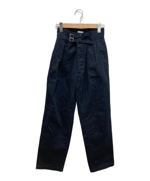 leno（リノ）leno (リノ) DOUBLE BELTED GURKHA TROUSERS ネイビー サイズ:Lの古着・服飾アイテム