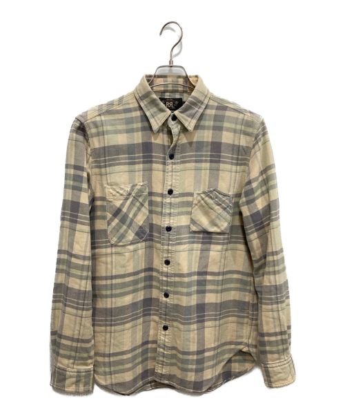 RRL（ダブルアールエル）RRL (ダブルアールエル) PLAID CHECK WORK SHIRTS ベージュ サイズ:Mの古着・服飾アイテム