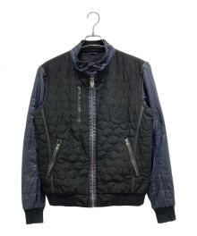 DIESEL（ディーゼル）の古着「ナイロン切替キルティングジャケット」｜ネイビー×ブラック