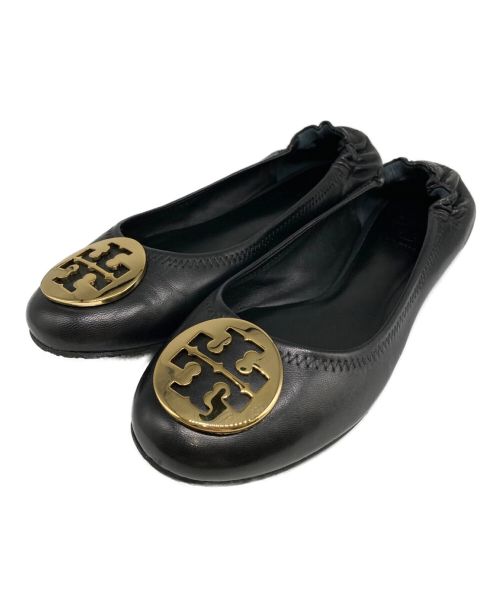 TORY BURCH（トリーバーチ）TORY BURCH (トリーバーチ) ロゴプレートパンプス ブラック サイズ:7 1/2の古着・服飾アイテム