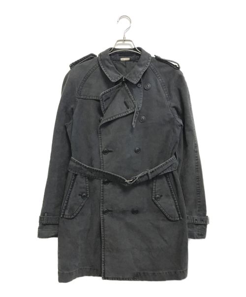 COMME des GARCONS HOMME PLUS（コムデギャルソンオムプリュス）COMME des GARCONS HOMME PLUS (コムデギャルソンオムプリュス) アシッド加工ラグラントレンチコート グレー サイズ:Sの古着・服飾アイテム