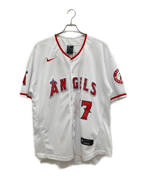 NIKE（ナイキ）NIKE (ナイキ) MLB (エムエルビー) ベースボールシャツ レッド×ホワイト サイズ:44の古着・服飾アイテム