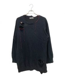 Yohji Yamamoto pour homme（ヨウジヤマモト プールオム）の古着「7G PS HOLED EMBROIDERY HOLED ST PO」｜ブラック