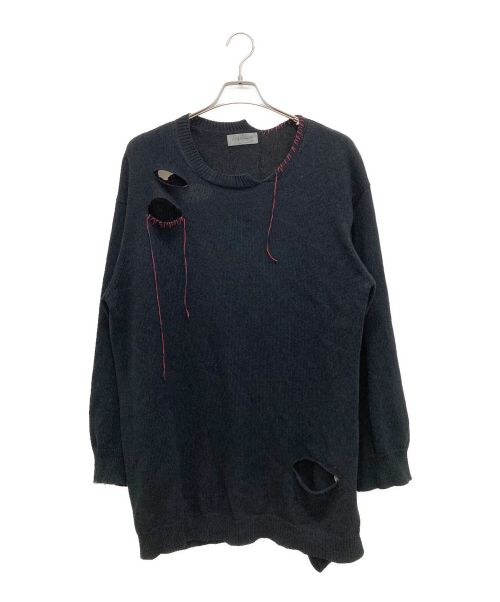 Yohji Yamamoto pour homme（ヨウジヤマモト プールオム）Yohji Yamamoto pour homme (ヨウジヤマモト プールオム) 7G PS HOLED EMBROIDERY HOLED ST PO ブラック サイズ:3の古着・服飾アイテム