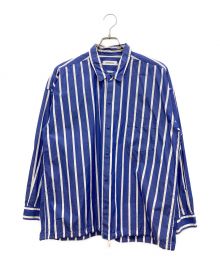 MONKEY TIME（モンキータイム）の古着「STRIPE SHIRT JACKET」｜ブルー×ホワイト