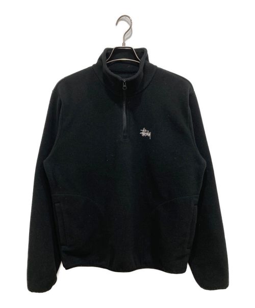 stussy（ステューシー）stussy (ステューシー) POLAR FLEECE HALF ZIP MOCK NECK ブラック サイズ:Mの古着・服飾アイテム