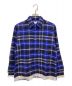 uniform experiment（ユニフォームエクスペリメント）の古着「LINE FLANNEL CHECK REGULAR COLLAR BIG SHIRT」｜ブルー