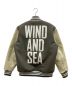 WIND AND SEA (ウィンダンシー) 袖レザースタジャン カーキ×アイボリー サイズ:M：40000円