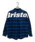 F.C.R.B. (エフシーアールビー) BIG LOGO FLANNEL BAGGY SHIRT ブルー サイズ:S：8000円