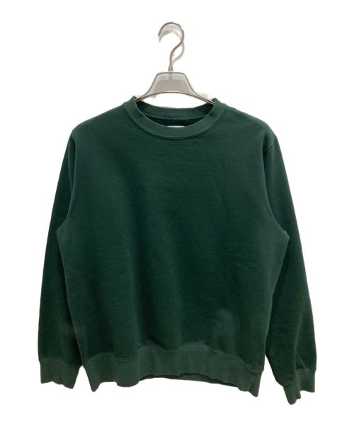 uniform experiment（ユニフォームエクスペリメント）uniform experiment (ユニフォームエクスペリメント) SLEEVE PANELED CREWNECK SWEAT グリーン サイズ:Sの古着・服飾アイテム