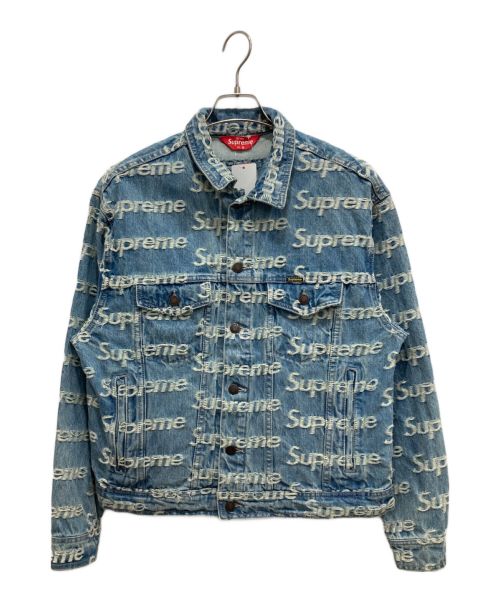 SUPREME（シュプリーム）SUPREME (シュプリーム) Frayed Logos Denim Trucker Jacket インディゴ サイズ:S 未使用品の古着・服飾アイテム