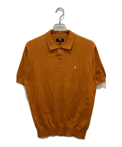 stussy（ステューシー）stussy (ステューシー) CLASSIC SS KNIT POLO ブラウン サイズ:Mの古着・服飾アイテム