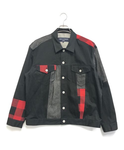 COMME des GARCONS HOMME（コムデギャルソン オム）COMME des GARCONS HOMME (コムデギャルソン オム) パッチワークデニムジャケット ブラック サイズ:Sの古着・服飾アイテム