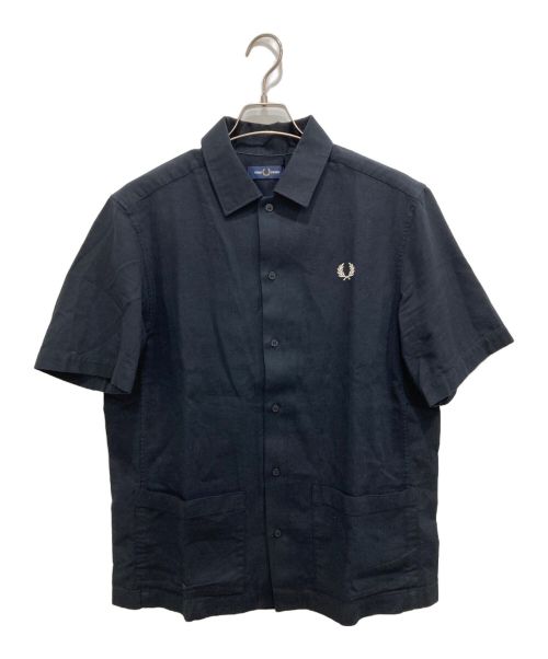 FRED PERRY（フレッドペリー）FRED PERRY (フレッドペリー) Linen Pique Panel Shirt ネイビー サイズ:Mの古着・服飾アイテム