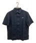 FRED PERRY（フレッドペリー）の古着「Linen Pique Panel Shirt」｜ネイビー