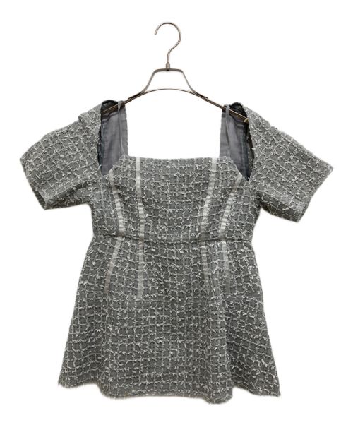 LE CIEL BLEU（ルシェルブルー）LE CIEL BLEU (ルシェルブルー) Fancy Tweed Babydoll Top グレー サイズ:M (38)の古着・服飾アイテム