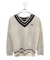 FRED PERRY（フレッドペリー）の古着「Striped Trim V-Neck Sweater Jumper」｜ベージュ