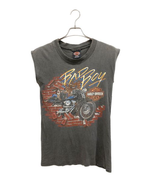 HARLEY-DAVIDSON（ハーレーダビッドソン）HARLEY-DAVIDSON (ハーレーダビッドソン) カットオフバイカーTシャツ ブラック サイズ:Lの古着・服飾アイテム