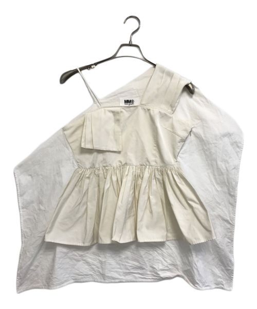 MM6 Maison Margiela（エムエムシックス メゾンマルジェラ）MM6 Maison Margiela (エムエムシックス メゾンマルジェラ) 変形ブラウス ホワイト サイズ:36の古着・服飾アイテム