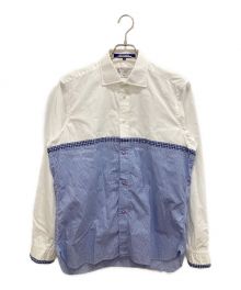 COMME des GARCONS JUNYA WATANABE MAN×Turnbull&Asser（コムデギャルソンジュンヤワタナベマン×ターンブルアンドアッサー）の古着「再構築カスタムドッキングドレスシャツ」｜ホワイト×スカイブルー