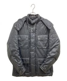 BELSTAFF Silver Label（ベルスタッフ シルバーレーベル）の古着「レザー切替中綿ジャケット」｜ブラック