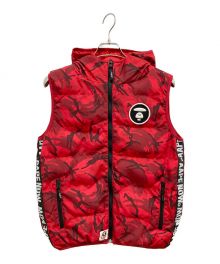 Aape BY A BATHING APE（エーエイプ バイ アベイシングエイプ）の古着「サイドライン中綿ベスト」｜レッド