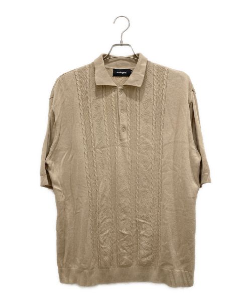 mahagrid（マハグリッド）MAHAGRID (マハグリッド) CABLE KNIT POLO ベージュ サイズ:Mの古着・服飾アイテム