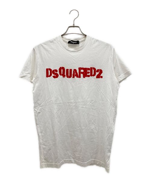 DSQUARED2（ディースクエアード）DSQUARED2 (ディースクエアード) D2ロゴプリントTシャツ ホワイト サイズ:Mの古着・服飾アイテム