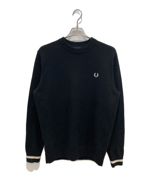 FRED PERRY（フレッドペリー）FRED PERRY (フレッドペリー) クルーネックニット ブラック サイズ:Lの古着・服飾アイテム