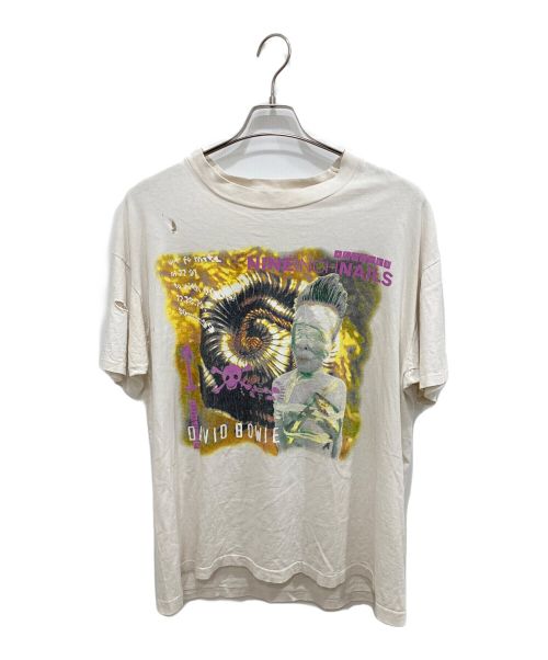 NINE INCH NAILS（ナイン・インチ・ネイルズ）NINE INCH NAILS (ナイン・インチ・ネイルズ) DAVID BOWIE (デビッド・ボウイ) 90sバンドTシャツ ホワイト サイズ:XLの古着・服飾アイテム