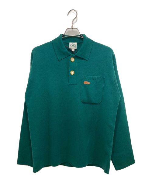 LACOSTE（ラコステ）LACOSTE (ラコステ) LE FLEUR (ル フルール) メリノウールニット長袖ポロシャツ グリーン サイズ:L 未使用品の古着・服飾アイテム