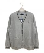 FRED PERRYフレッドペリー）の古着「Tipped Pique Texture Cardigan」｜グレー