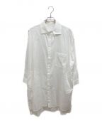 Y'sワイズ）の古着「TWILL FLAP COLLAR LONG BLOUSE」｜ホワイト