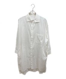 Y's（ワイズ）の古着「TWILL FLAP COLLAR LONG BLOUSE」｜ホワイト