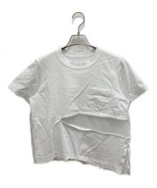 sacai（サカイ）の古着「Chiffon Mix T-shirt」｜ホワイト