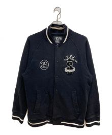 stussy（ステューシー）の古着「クラウンワッペンスウェットスタジャン」｜ブラック