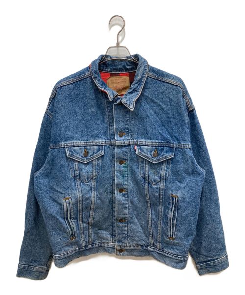 LEVI'S（リーバイス）LEVI'S (リーバイス) ブロックチェックライナーデニムジャケット インディゴ サイズ:Lの古着・服飾アイテム