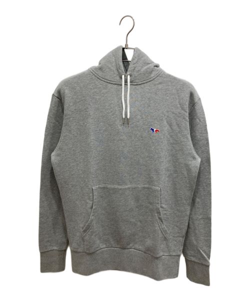 maison kitsune（メゾンキツネ）maison kitsune (メゾンキツネ) TRICOLOUR FOX POPOVER HOODY グレー サイズ:Sの古着・服飾アイテム