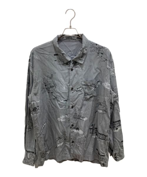 Porter Classic（ポータークラシック）Porter Classic (ポータークラシック) ALOHA LONG SHIRT “SERGIO LEONE” グレー サイズ:Lの古着・服飾アイテム