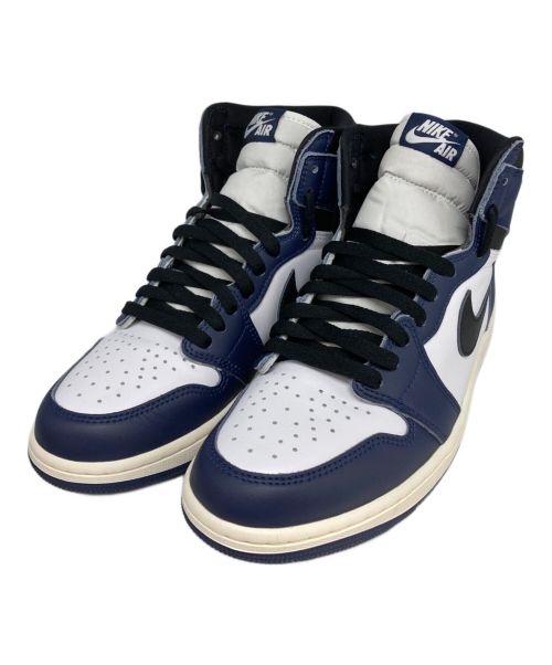 NIKE（ナイキ）NIKE (ナイキ) AIR JORDAN 1 RETRO HIGH OG ネイビー×ホワイト サイズ:27cmの古着・服飾アイテム